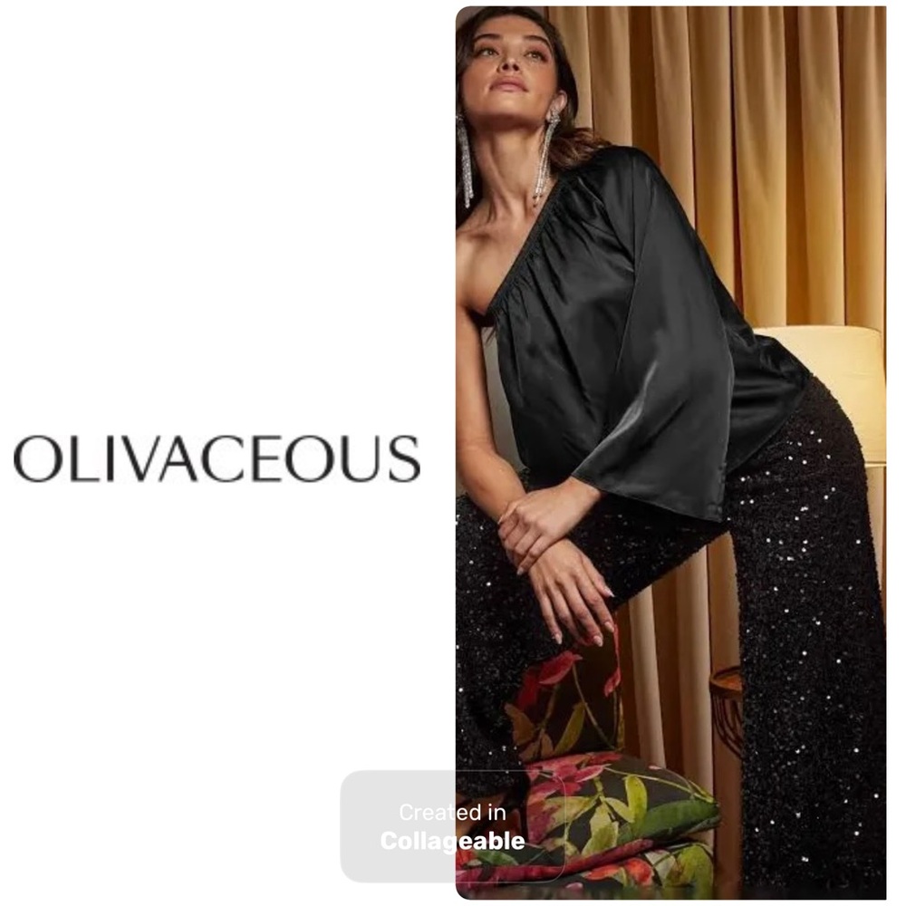 ‼️WOW‼️Olivaceous NWT black sequin pants,